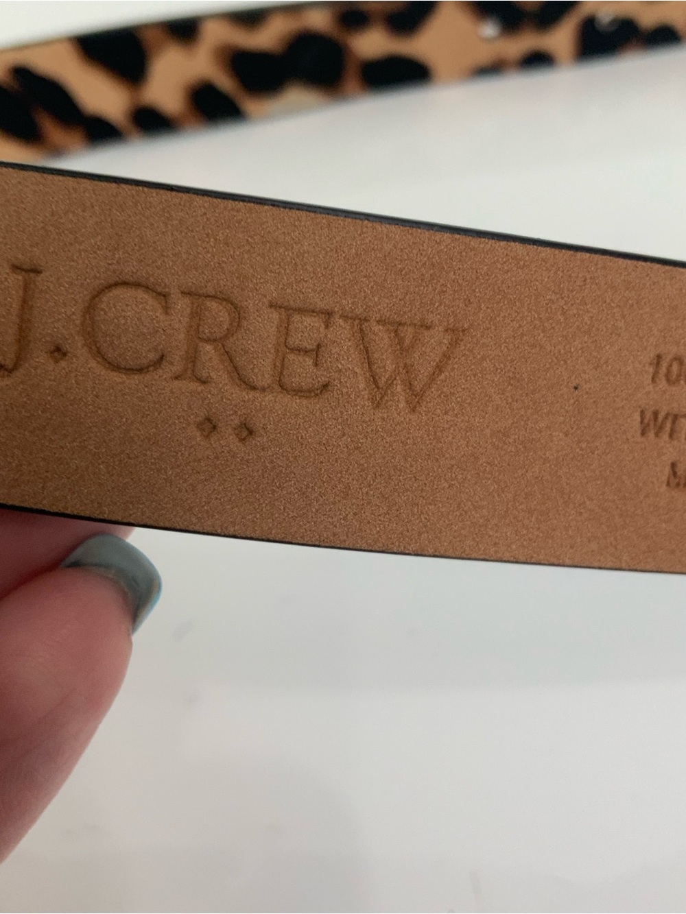 J. Crew Women’s Sz M/L Calf Hair Leopard Print 1” Belt Gold Tone Buckle #AH687 - Picture 5 of 8